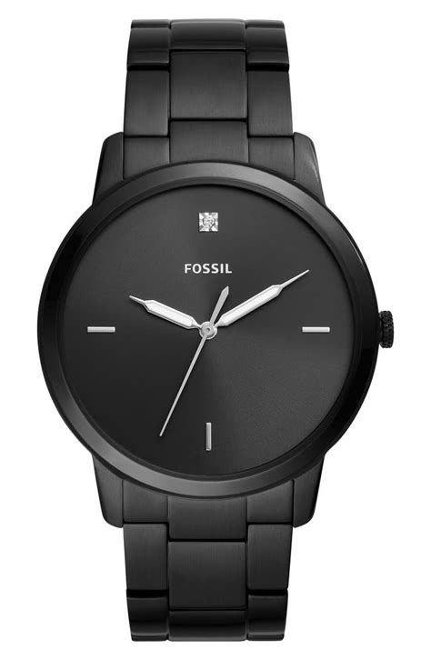 fossil black minimalist watch.